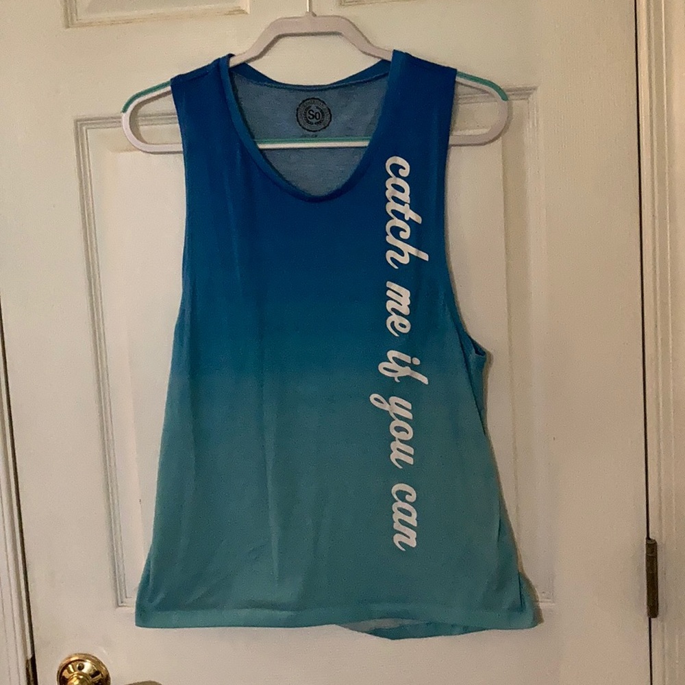 XL Blue Ombré Workout Tank